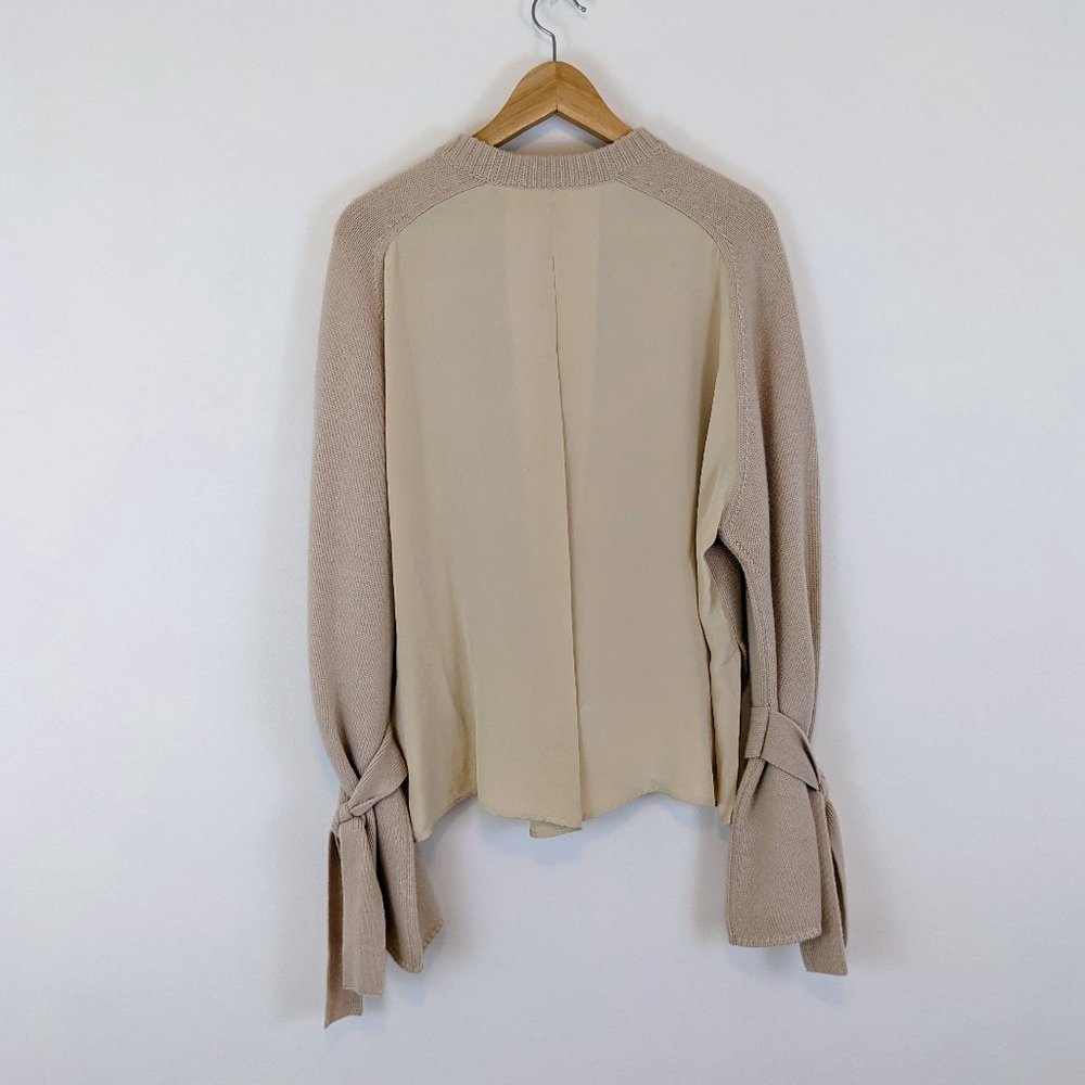Tibi Cashmere Cream Crew Neck Sweater - Picture 4 of 11